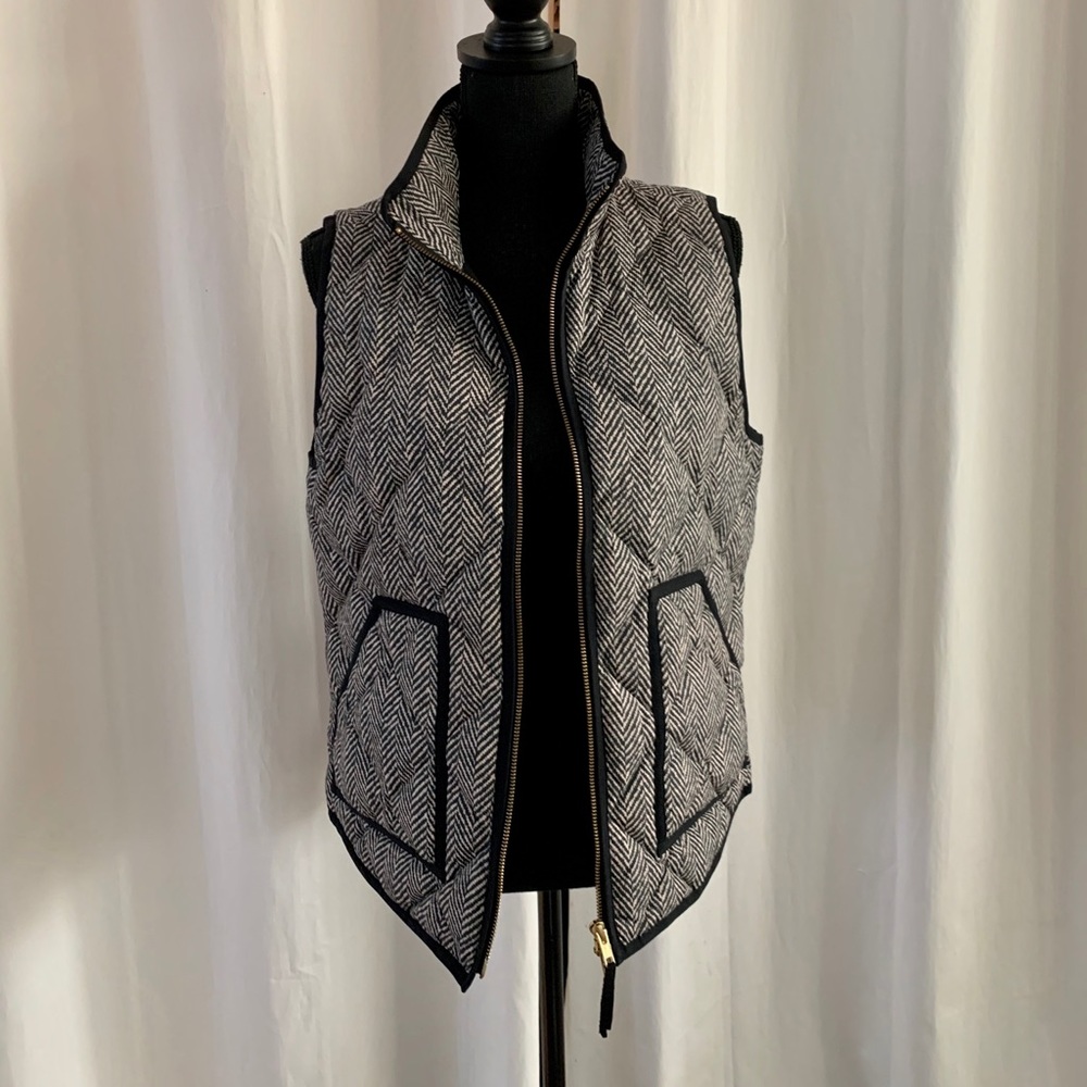 J Crew Herringbone puff vest